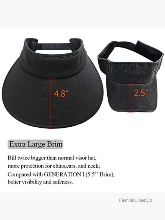 Large Brim Sun Visor Hat UPF50+ UV Protection Cotton Beach Cap main image 4